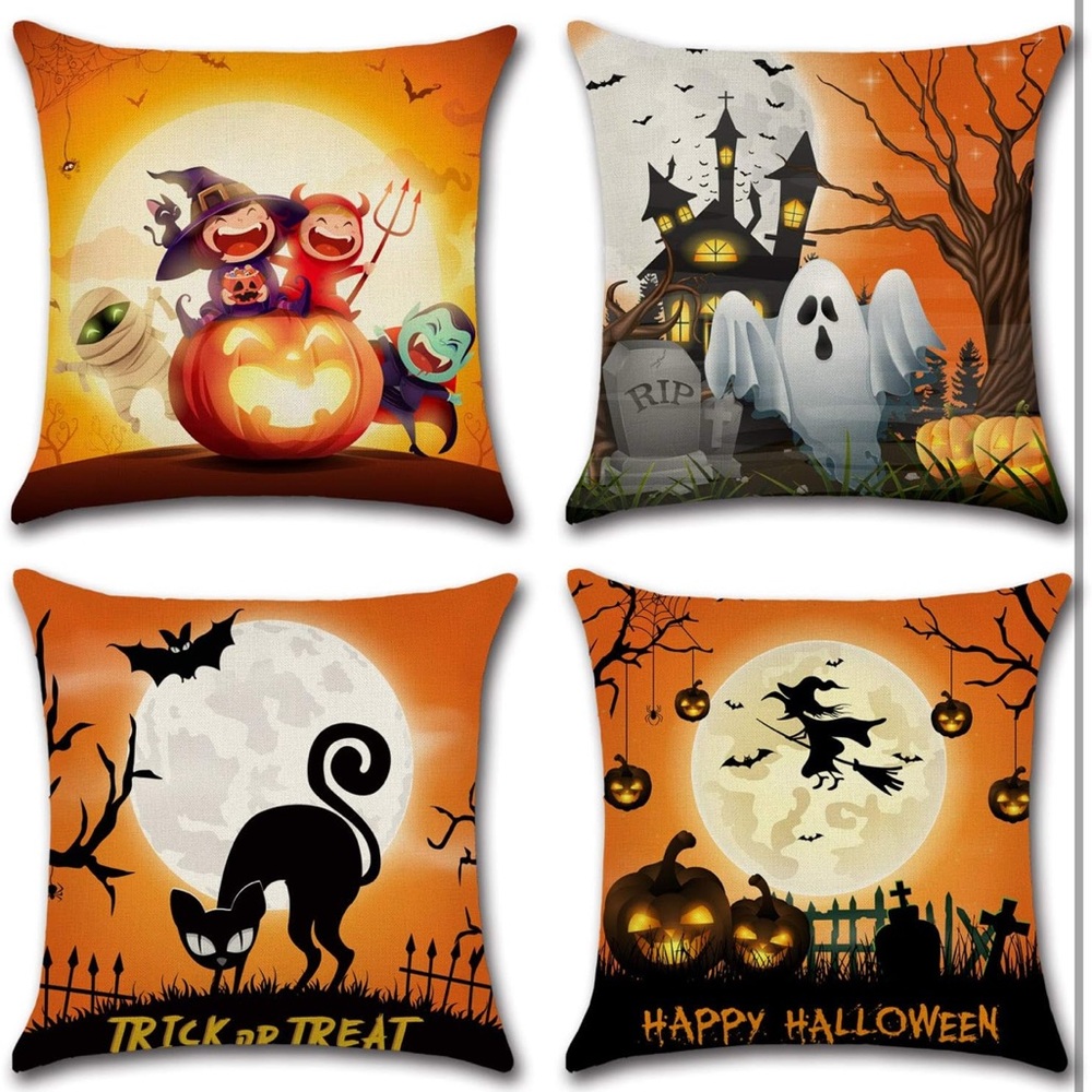 4 Pieces Halloween Throw Pillow Covers